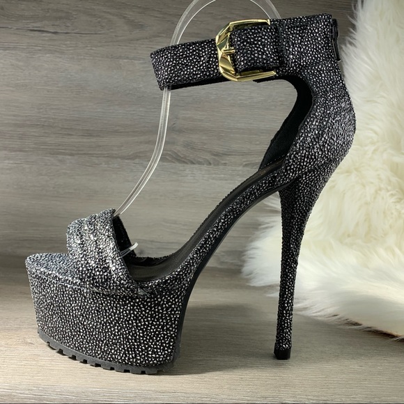 Qupid Platform Ankle Strap Open Toe Heel Size 8 - Picture 3 of 8